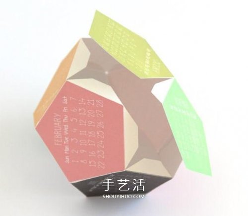 12面體日歷的制作方法 卡紙做立體日歷的教程 -  www.rpnrmr.com