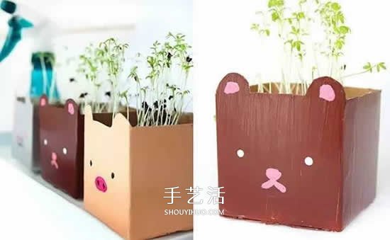 牛奶盒廢物利用 手工制作簡(jiǎn)易花盆的方法圖解 -  www.rpnrmr.com