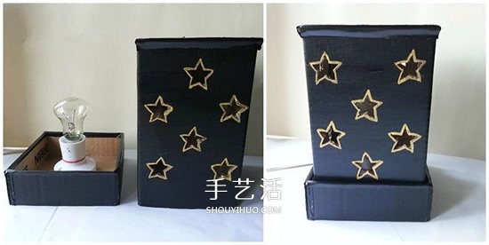 瓦楞紙做漂亮星星燈飾 改造成燈籠也很簡單 -  www.rpnrmr.com
