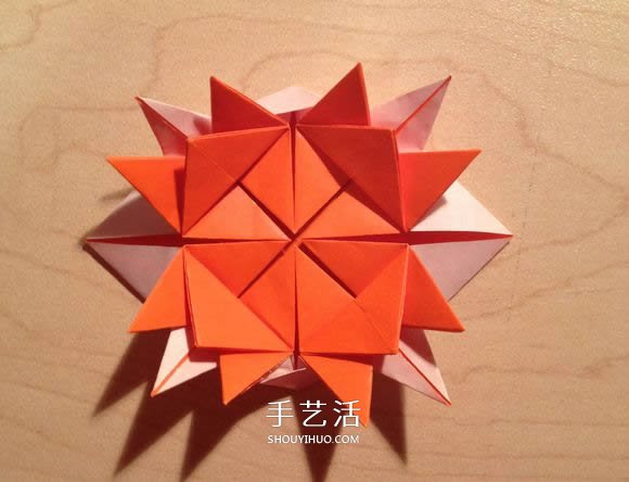立體組合刺球的折法 帶刺花球的折紙圖解 -  www.rpnrmr.com