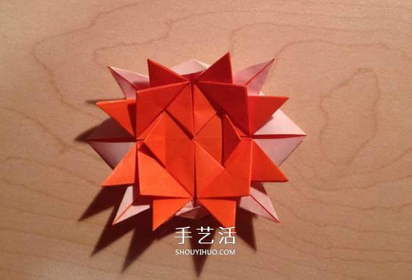 立體組合刺球的折法 帶刺花球的折紙圖解 -  www.rpnrmr.com