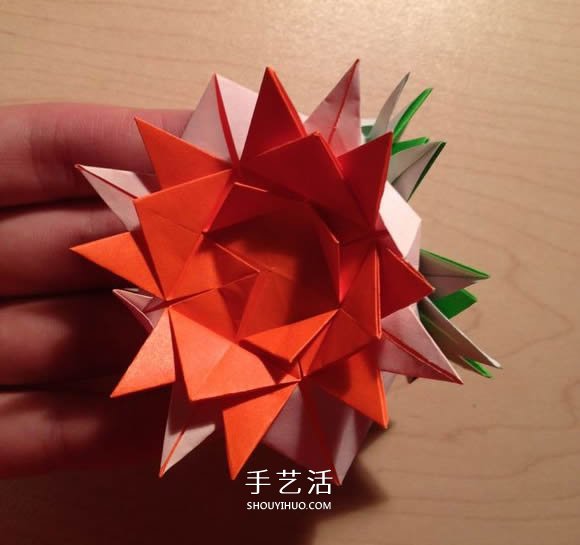 立體組合刺球的折法 帶刺花球的折紙圖解 -  www.rpnrmr.com