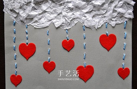 教師節(jié)創(chuàng)意賀卡：漂亮愛(ài)心雨賀卡手工制作 -  www.rpnrmr.com