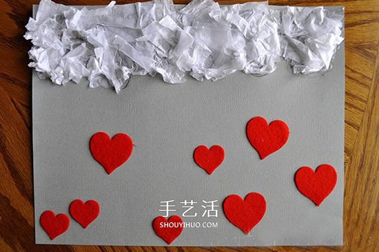 教師節(jié)創(chuàng)意賀卡：漂亮愛(ài)心雨賀卡手工制作 -  www.rpnrmr.com