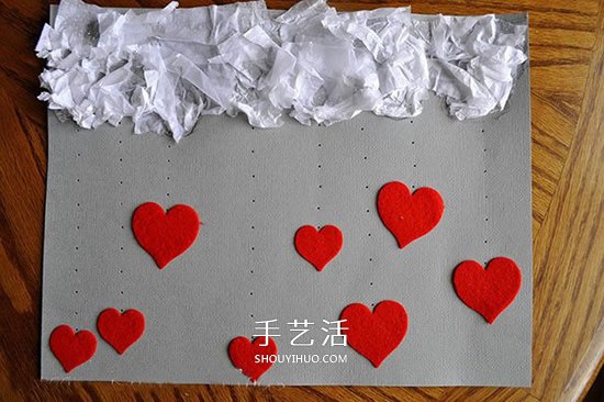 教師節(jié)創(chuàng)意賀卡：漂亮愛(ài)心雨賀卡手工制作 -  www.rpnrmr.com