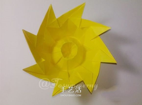 冬日里的暖陽！手工折紙立體太陽的折法圖解 -  www.rpnrmr.com