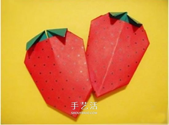 兒童折紙草莓的教程 簡單草莓怎么折圖解 -  www.rpnrmr.com