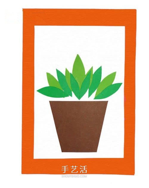 送媽媽一盆花！幼兒園手工做母親節(jié)賀卡圖解 -  www.rpnrmr.com