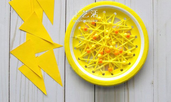 幼兒園手工做太陽教程 簡單紙盤太陽制作圖片 -  www.rpnrmr.com