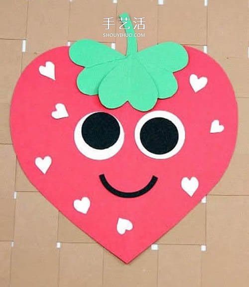 幼兒園手工賀卡教程 可愛母親節(jié)草莓賀卡DIY -  www.rpnrmr.com