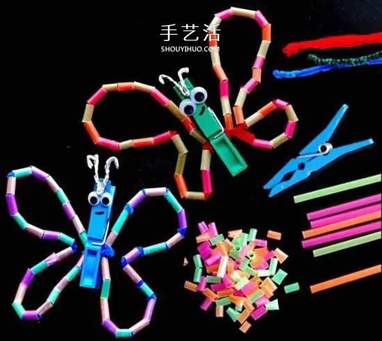 用吸管做蝴蝶的方法 幼兒園手工蝴蝶制作 -  www.rpnrmr.com