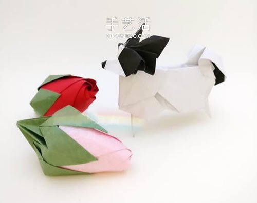 玫瑰花苞的簡(jiǎn)單折紙教程 花萼的折法也送上！ -  www.rpnrmr.com