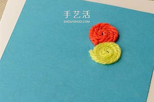 簡(jiǎn)易毛線小手工制作 自制可愛母親節(jié)花朵賀卡 -  www.rpnrmr.com