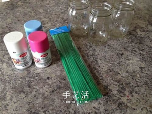 有心意的母親節(jié)禮物 用玻璃瓶和卡紙做手掌花 -  www.rpnrmr.com