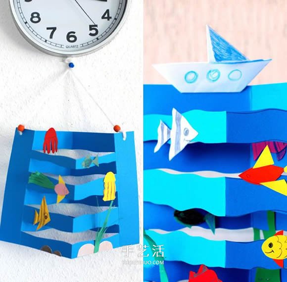 幼兒園用卡紙手工制作海底世界掛飾的教程 -  www.rpnrmr.com