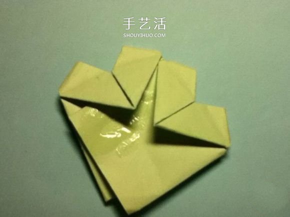 折疊四個愛心 組合成代表幸運的四葉草圖解 -  www.rpnrmr.com
