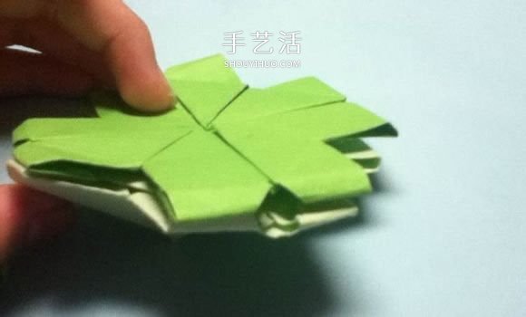 折疊四個愛心 組合成代表幸運的四葉草圖解 -  www.rpnrmr.com