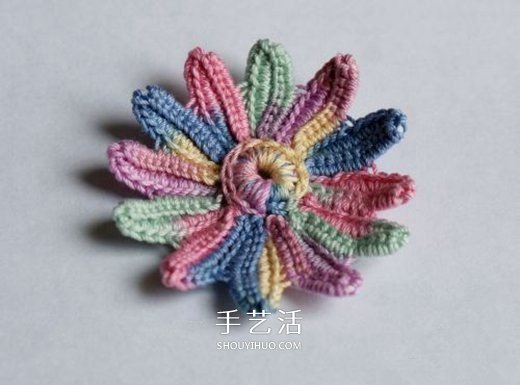 鉤針編織五彩菊的方法圖解 單元菊花的鉤織方法 -  www.rpnrmr.com