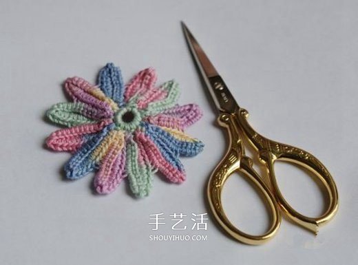 鉤針編織五彩菊的方法圖解 單元菊花的鉤織方法 -  www.rpnrmr.com