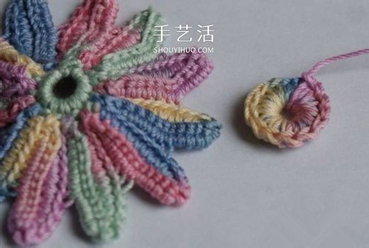 鉤針編織五彩菊的方法圖解 單元菊花的鉤織方法 -  www.rpnrmr.com