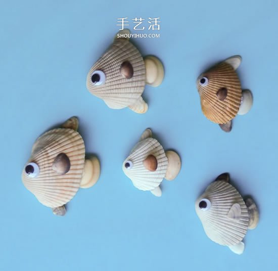 海邊撿回的貝殼 手工拼貼可愛小魚的圖解教程 -  www.rpnrmr.com