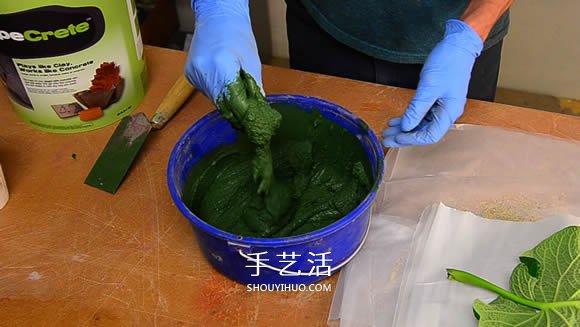 水泥混凝土葉子裝飾盤制作 也可以當(dāng)水果盤用！ -  www.rpnrmr.com
