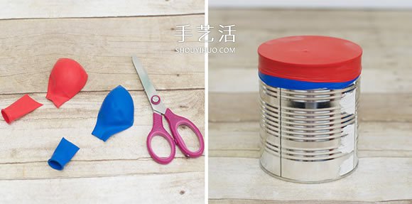 奶粉罐手工制作玩具鼓的方法教程 -  www.rpnrmr.com