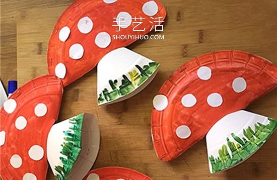 幼兒園簡(jiǎn)單手工制作紙盤(pán)蘑菇的做法教程 -  www.rpnrmr.com