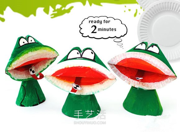 紙盤手工制作夏日青蛙的做法圖解 -  www.rpnrmr.com
