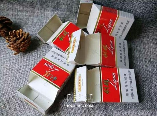 空煙盒廢物利用 手工制作花朵煙灰缸/垃圾盒 -  www.rpnrmr.com