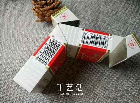 空煙盒廢物利用 手工制作花朵煙灰缸/垃圾盒 -  www.rpnrmr.com