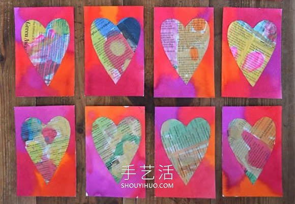 舊報(bào)紙?jiān)倮?幼兒園自制教師節(jié)愛心卡片教程 -  www.rpnrmr.com