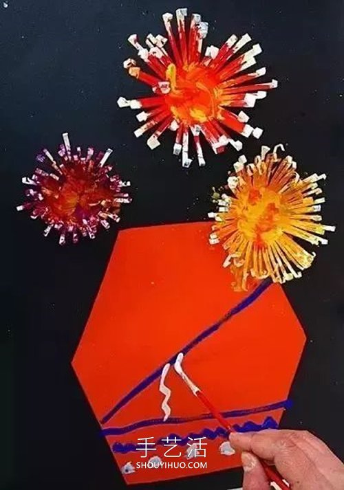 幼兒園手工制作重陽節(jié)菊花花瓶的做法教程 -  www.rpnrmr.com