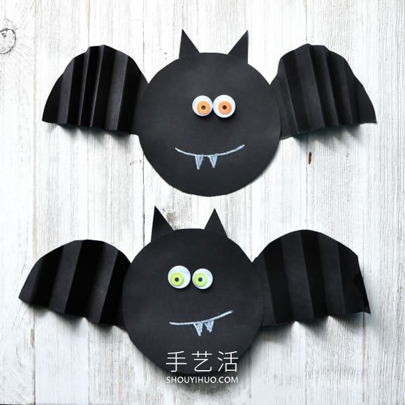 幼兒園手工制作萬圣節(jié)卡紙蝙蝠的做法教程 -  www.rpnrmr.com