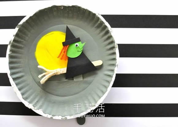 自制萬圣節(jié)紙盤女巫木偶的方法圖解教程 -  www.rpnrmr.com
