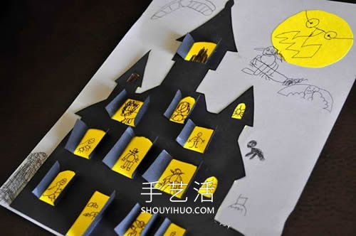 自制萬(wàn)圣節(jié)立體鬼屋卡片的方法圖解教程 -  www.rpnrmr.com