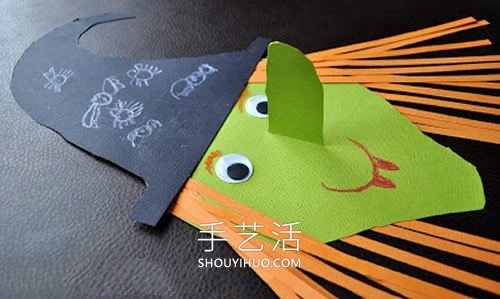 幼兒園手工制作卡紙巫婆的做法教程 -  www.rpnrmr.com