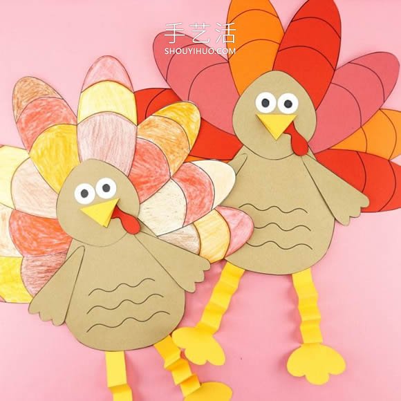 幼兒園手工制作感恩節(jié)火雞的做法教程 -  www.rpnrmr.com