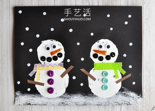 雪中的雪人畫制作 可以做成圣誕新年卡片！ -  www.rpnrmr.com
