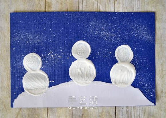 幼兒園用瓶蓋簡單畫冬天雪人的做法教程 -  www.rpnrmr.com
