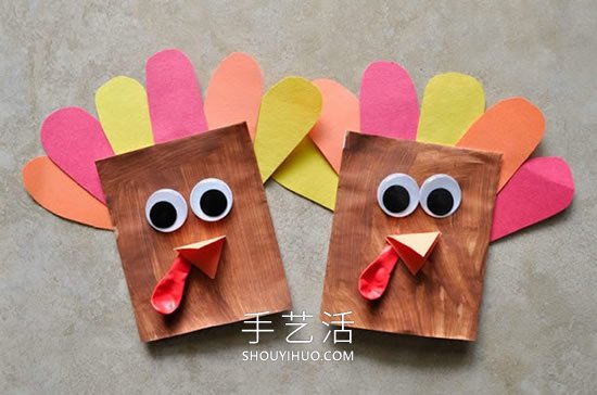 用一個紙袋子制作火雞木偶的做法教程 -  www.rpnrmr.com