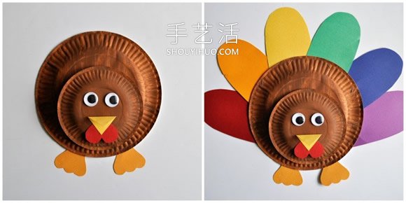 用紙盤做火雞的教程圖片簡單又可愛 -  www.rpnrmr.com