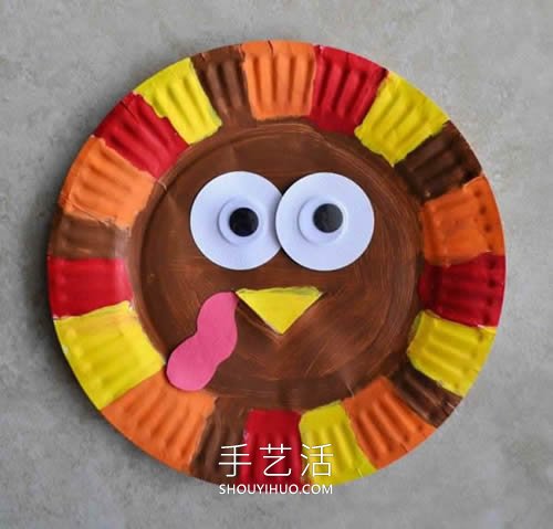用一個紙盤做感恩節(jié)火雞的超簡單方法圖解 -  www.rpnrmr.com