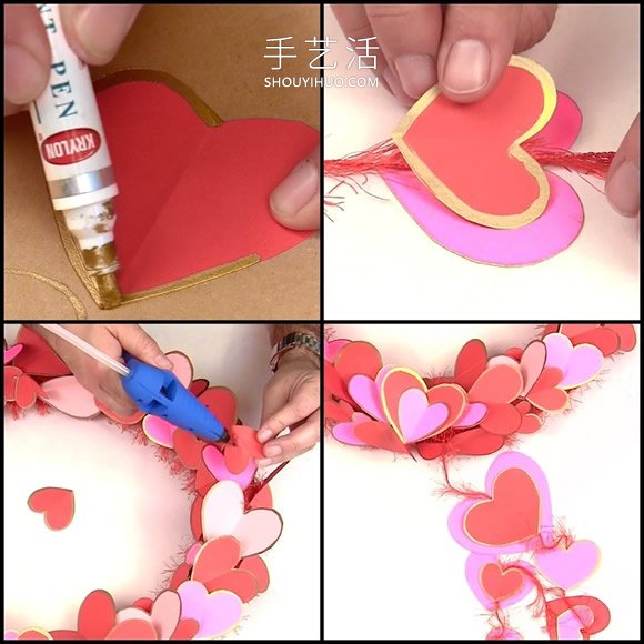 簡(jiǎn)單自制情人節(jié)花環(huán)裝飾的方法圖解教程 -  www.rpnrmr.com