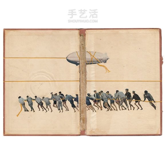 藝術(shù)家使用舊照片和書籍DIY敘事拼貼畫 -  www.rpnrmr.com