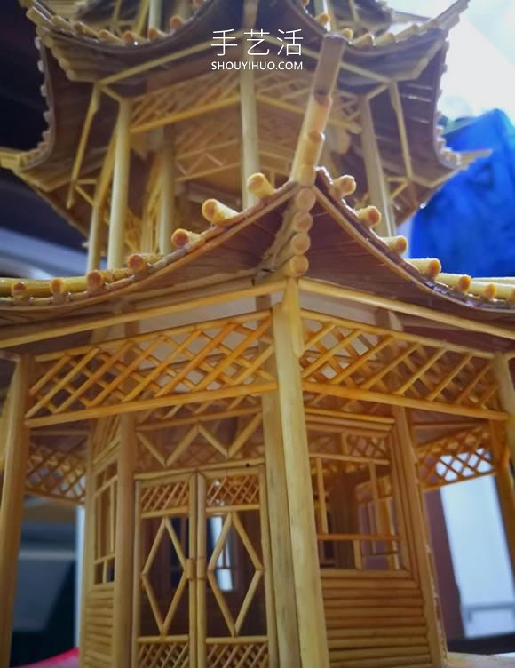 一次性筷子做古代塔的制作方法教程 -  www.rpnrmr.com
