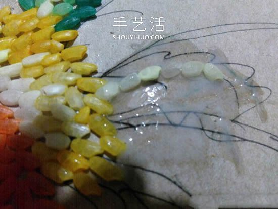 米粒貼畫大公雞的簡單手工制作教程 -  www.rpnrmr.com