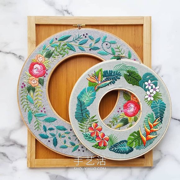 帶有美麗植物插圖的“花環(huán)”刺繡作品欣賞 -  www.rpnrmr.com