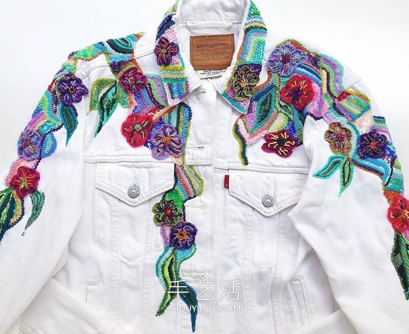 拉丁美洲刺繡藝術(shù)家的手工刺繡牛仔夾克 -  www.rpnrmr.com