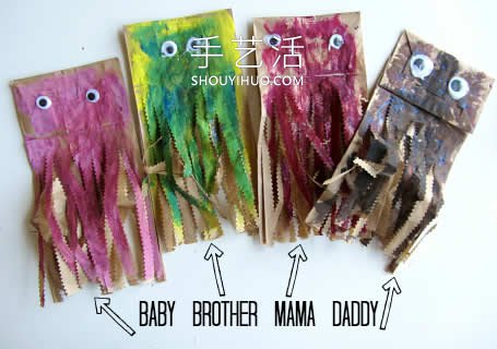 幼兒園紙袋手工制作水母的做法教程 -  www.rpnrmr.com